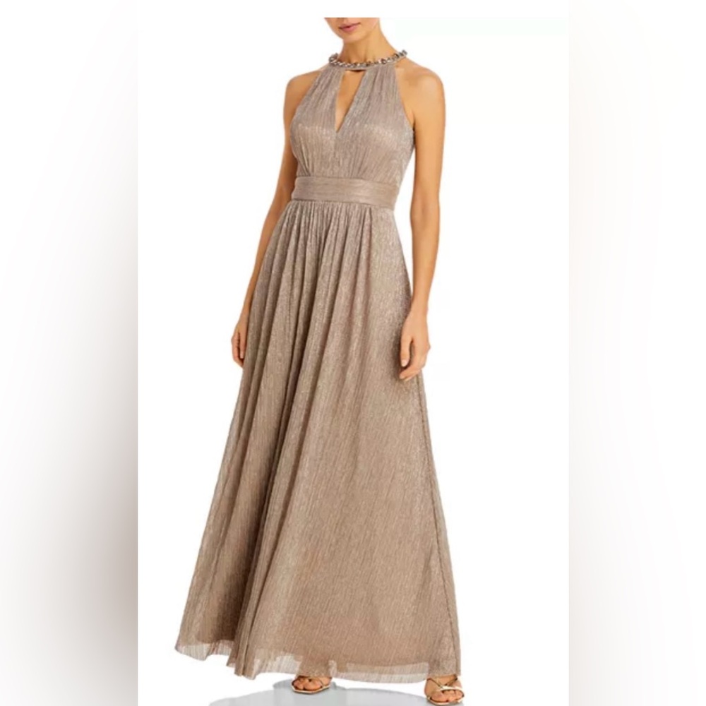 NWT Shimmering Cutout Halter Dress